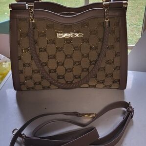 Bebe Tan and Gold Shoulder Bag